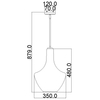 Wisząca lampa szklana Everly KL-EVERLY-P-M-OZ brązowy przezroczysty