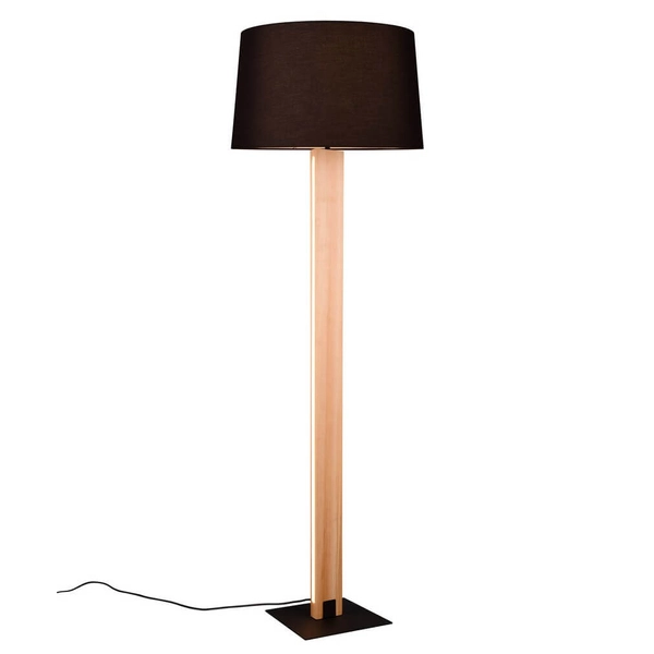 Metalowa lampa stojąca Rahul 447610232 z wtyczką do pokoju czarna brązowa