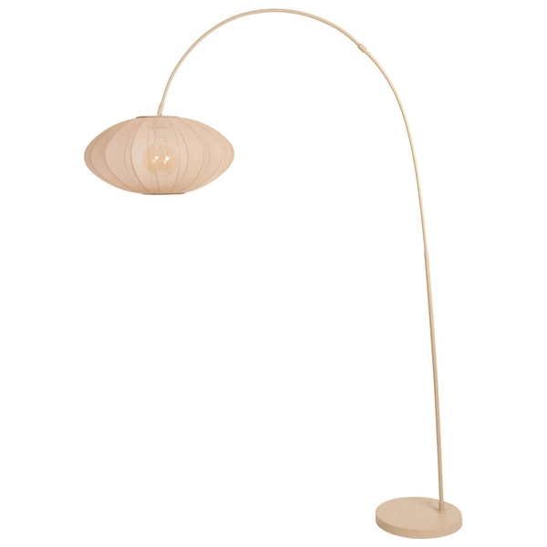 Łukowa lampa podłogowa Corina 03747/60/38 do sypialni beżowa