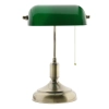 Bankierska lampa stołowa BANKER Abigali do gabinetu stojąca zielona złota