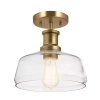 Klasyczna lampa wisząca Nottinghill mosiądz przezroczysta szklana 1xE27 ELS-NOTTINGHILL-P-PNBR