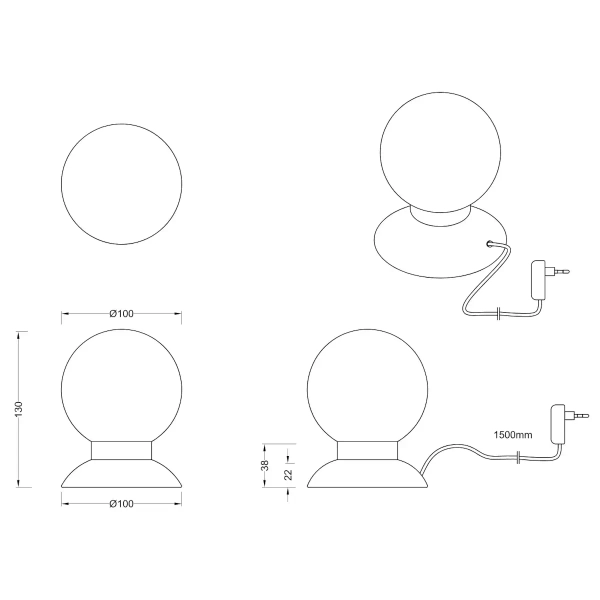 Salonowa lampka stołowa Princess R52551907 LED 3W 3000K kula srebrna biała