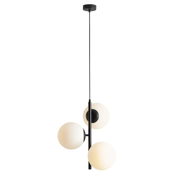 Lampa wisząca do jadalni Fin 1120E1_M Aldex szklane molekuły czarna