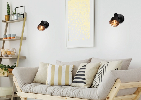 Loftowa lampa ścienna NERIA 91-81384 regulowana metalowy czarny miedziany