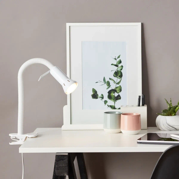 Zaciskowa lampa stołowa Flex 24705T05 z regulacją biała