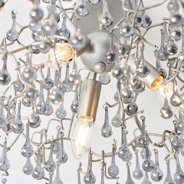 Sufitowa lampa ażurowa L&-190302 Light& hampton srebrna dymiona