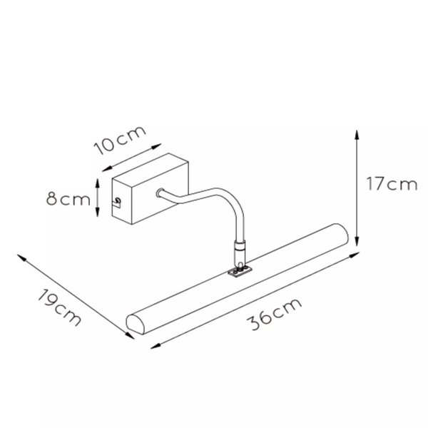 Złota galeryjka metalowa Vinz lampa ścienna nad obraz