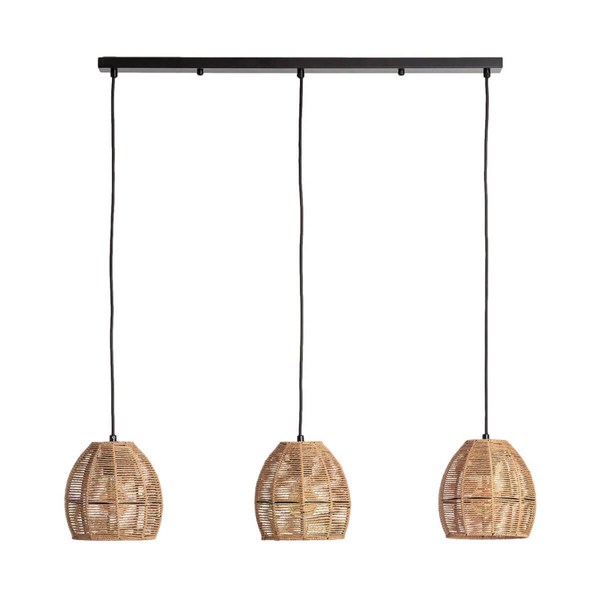 Potrójna lampa zwis Boho ABR-LW9-BH-E27 Abruzzo pleciona brązowy