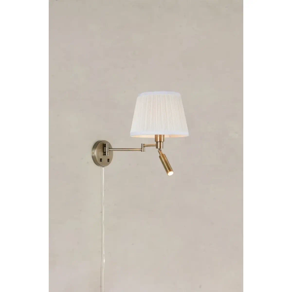 Abażurowa naścienna lampa Pivot 109017 LED 4W 3000K na wysięgniku mosiądz