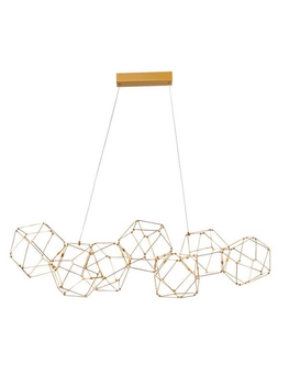 Designerska lampa wisząca Asis druciana do salonu złota