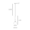 Nowoczesna LAMPA wisząca La Spezia P01336BK Cosmolight metalowa kopuła zwis biały