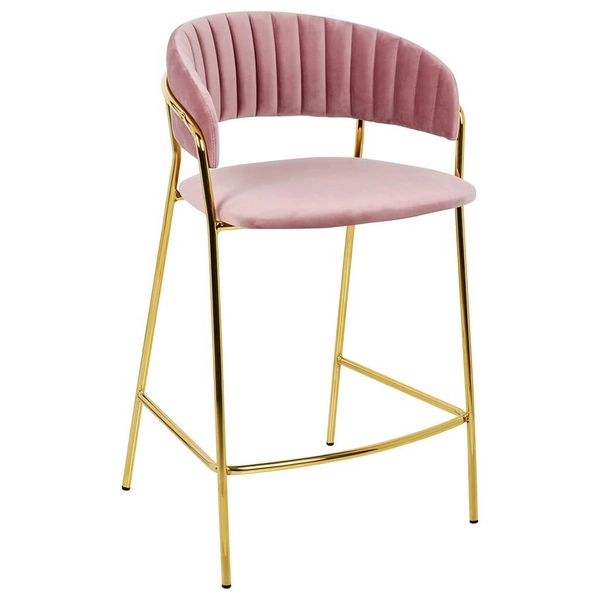 Tapicerowane krzesło Margo KH1201100129.14 King Home barowe różowe