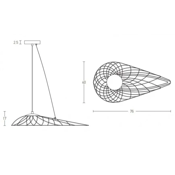 Designerska wisząca lampa 1975 LED 10W 3000K regulowana czarny