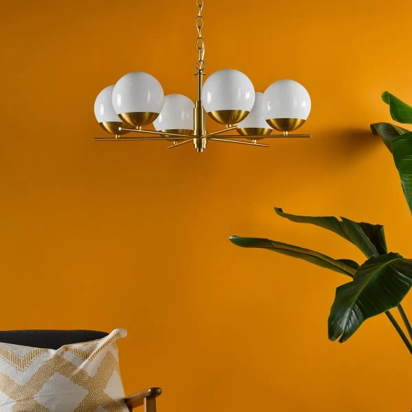 Lampa wisząca nad stół Bombazine BOM0635 do jadalni kule mosiądz