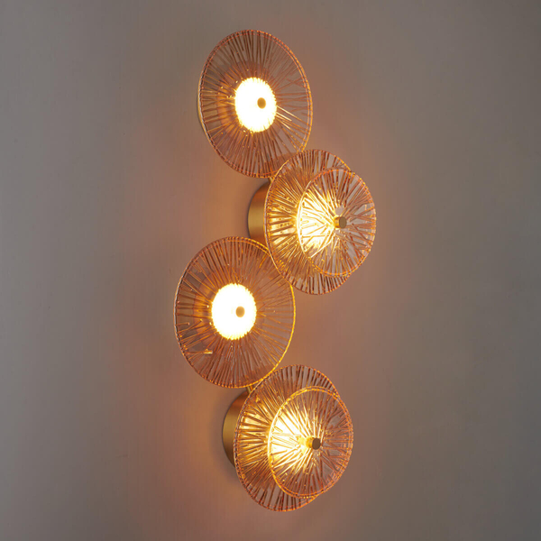 Szklana lampa ścienna glamour LUXIO ST-3315-4 gold Step LED 24W 3000K złota