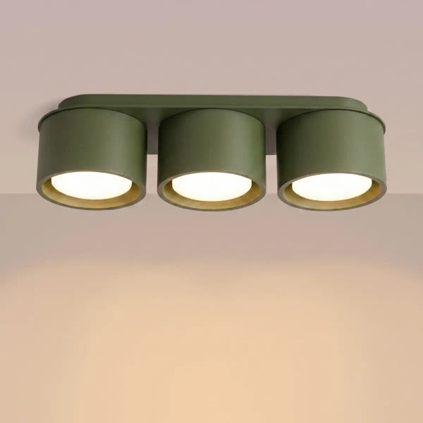 Potrójna sufitowa lampa MODO oliwkowa SL.2464 3xGx53 tubki