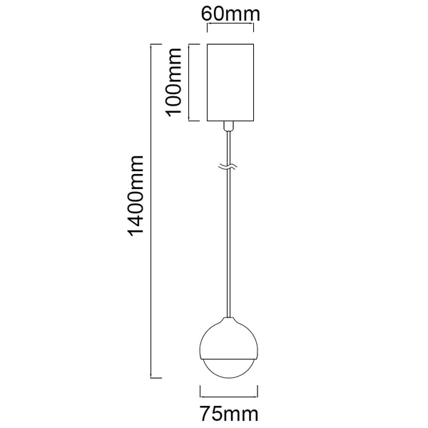 Wisząca lampa glamour Bolicina szklana kula LED 5W 3000K złota