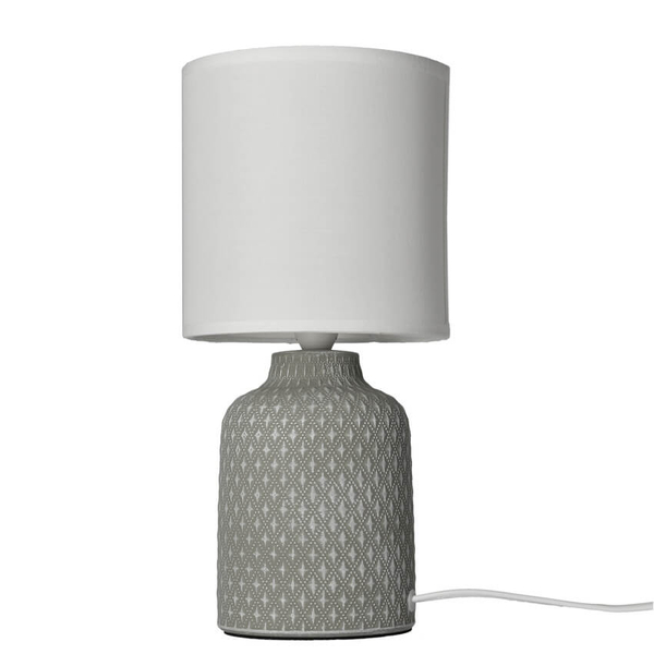 Lampka stołowa Iner 41-79886 z abażurem ceramika biała szara