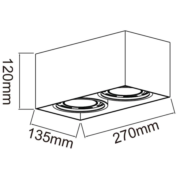 Sufitowa LAMPA plafon Cardi II Bianco + Ufo Cromo Orlicki Design metalowa OPRAWA downlight prostokątny ruchomy biały chrom
