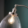 Podłogowa lampa łukowa Hansen 97591 szklana nikiel przezroczysta