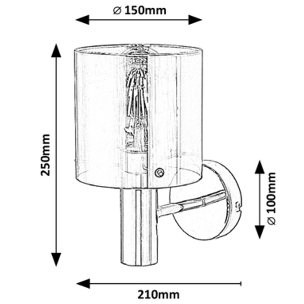 Loftowa LAMPA ścienna DONATI 5248 Rabalux szklany kinkiet do salonu chrom