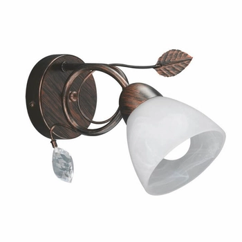 Ścienna lampa do salonu Traditio 200700128 biała antyczny brąz