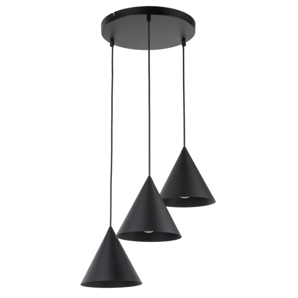 Lampa stożkowa wisząca CONO 10067 potrójna czarny