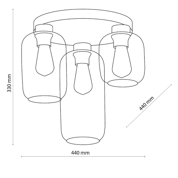Sufitowa lampa loftowa Marco 3318 TK Lighting okrągła szklana czarna