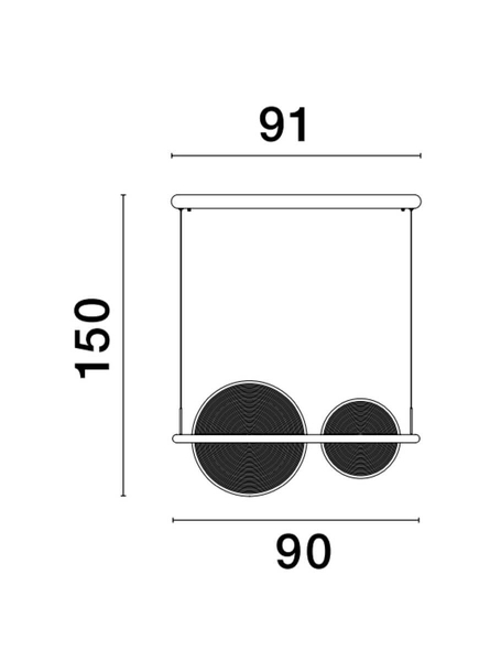 Wisząca lampa pokojowa TONALA LE42825 circles LED 42W 3000K brązowa