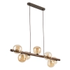 Molekułowa lampa wisząca Estera Wood 11096 na belce bursztynowy brązowy