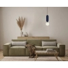 Lampa wisząca filcowa Lorenzo PND-59815-1-BLU owalna czarna niebieska