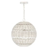 Kulista lampa wisząca Lindendale QZ-LINDENDALE-P-AWH okrągła rattan biały