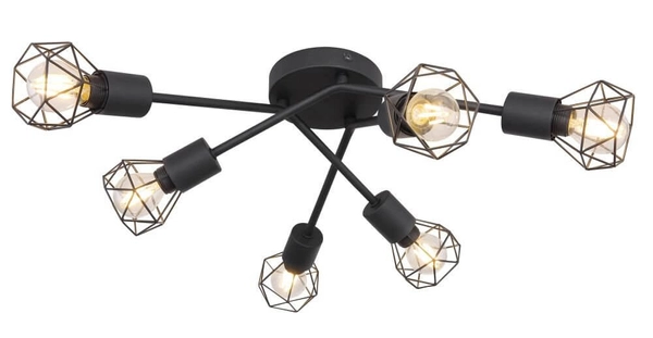 Lampa sufitowa Xara 54802S-6 sticks 6-punktowa czarna