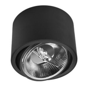 Sufitowa lampa 435 Domeno LED walec krążek metalowa do sypialni czarna