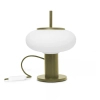 Stołowa lampka TORNI TOS11414P1 biała oliwkowa szklana metalowa E27 15W z wtyczką