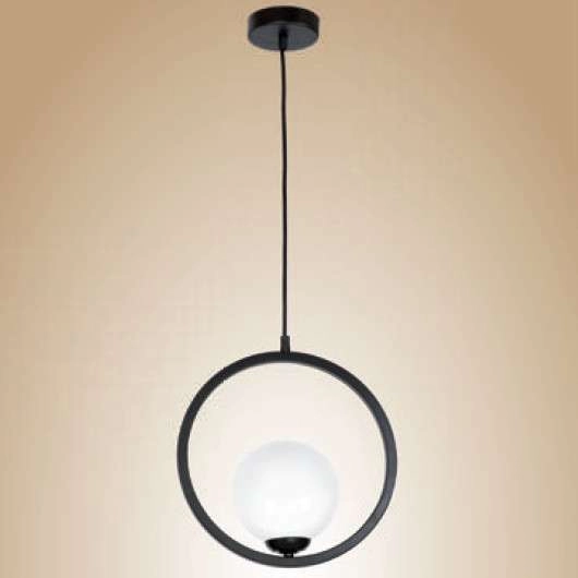 Wisząca LAMPA modernistyczna BOSTON MLP5593 Milagro metalowa OPRAWA okrągła ZWIS szklana kula ball czarna biała
