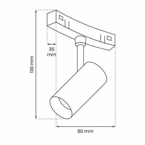 Regulowana tubka sufitowa do szyny Magnetic Track ML8694 LED 7W 4000K czarny