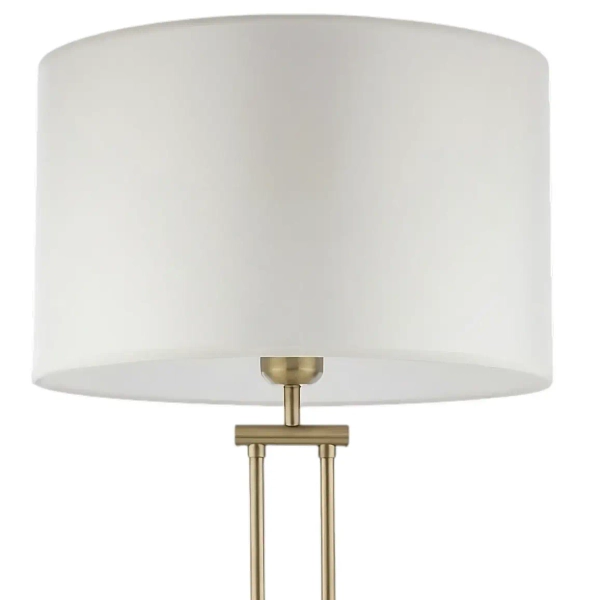 Abażurowa lampa stołowa ATHENS biała mosiężna metalowa art deco do gabinetu T01750BR-WH