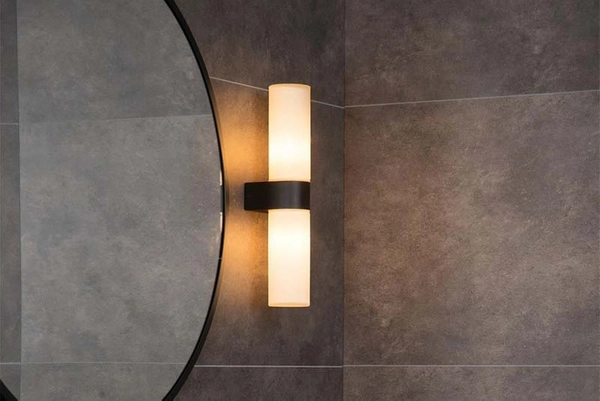 Ścienna lampa czarna Jesse 04202/02/30 szklana tuba do przedpokoju