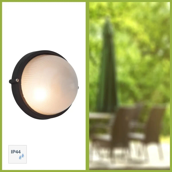 Sufitowa lampa na taras New 96106/06 szklana metalowa czarna biała