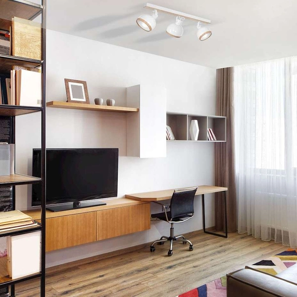 Plafon LAMPA sufitowa OVAL MLP8651 Milagro regulowana OPRAWA reflektorki hygge białe drewno