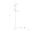 Stojąca lampa podłogowa Milano ABR-LPV-5XE27 Abruzzo przezroczysty czarny