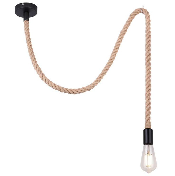 LAMPA wisząca ULLEU 69029H Globo skandynawska OPRAWA zwis lina rope brązowa czarna