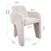 Beżowe krzesło LAUREN MM001501100355 tapicerowane tkanina 45cm