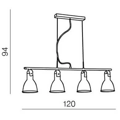 Wisząca lampa na listwie Tessio AZ1282 Azzardo regulowana biała