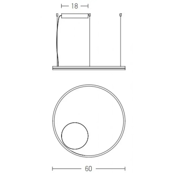 Wiszący ring lampa 22239 LED 43W 3000K pierścień do przedpokoju złoty