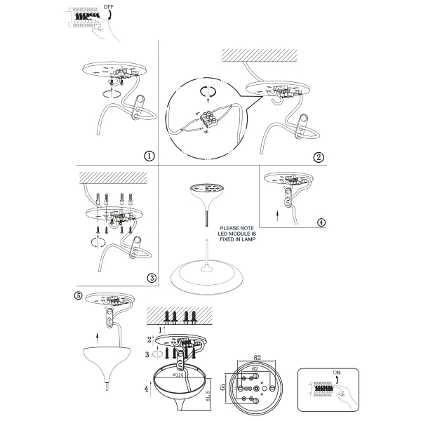 Lampa wisząca Artist 2420203003 DFTP LED 14W 3000K do jadalni czarna