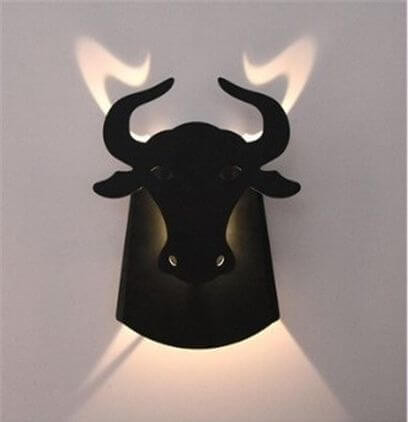 Lampa ścienna ORIGAMI BULL-B metalowa kinkiet LED 6W 3000K byk czarny