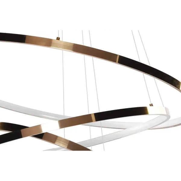 Nowoczesna lampa wisząca Wheel LED 80W 3000K metalowa złota