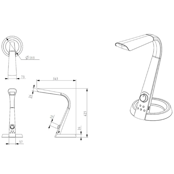 Stojąca LAMPKA biurkowa MITTI 58376B Globo elastyczna LAMPA regulowana LED 8W 3000K - 6300K z portem USB czarna